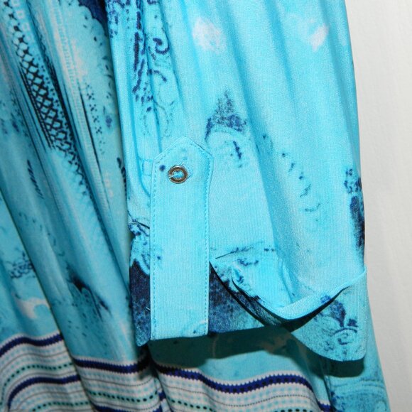 2 for/$40 Nygard Blue Half Button Up Pull Over 3/4 Sleeves Long Tunic Size Small - Picture 14 of 16